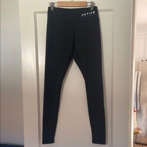 Active USA Black Leggings Slim Fit Stretchy